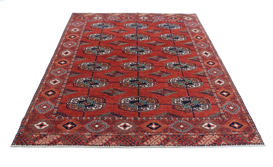 Afghan Humna Rug 5' 8" x 7' 9" Hand-Knotted | No. AT83176