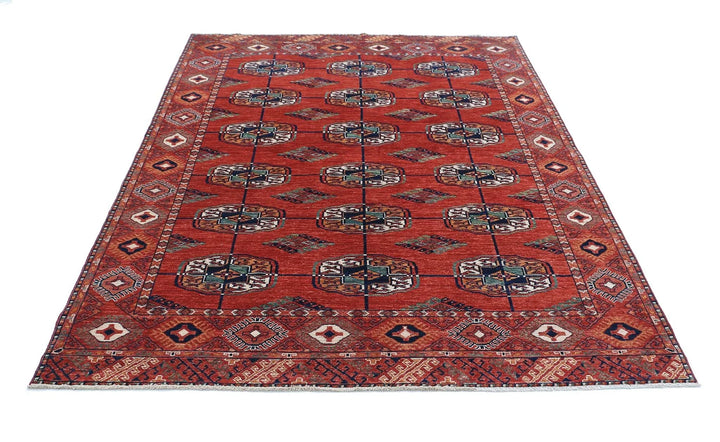 Afghan Humna Rug 5' 8" x 7' 9" Hand-Knotted | No. AT83176