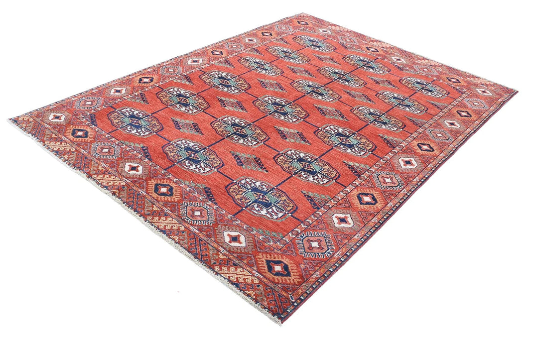 Afghan Humna Rug 5' 8" x 7' 9" Hand-Knotted | No. AT83176