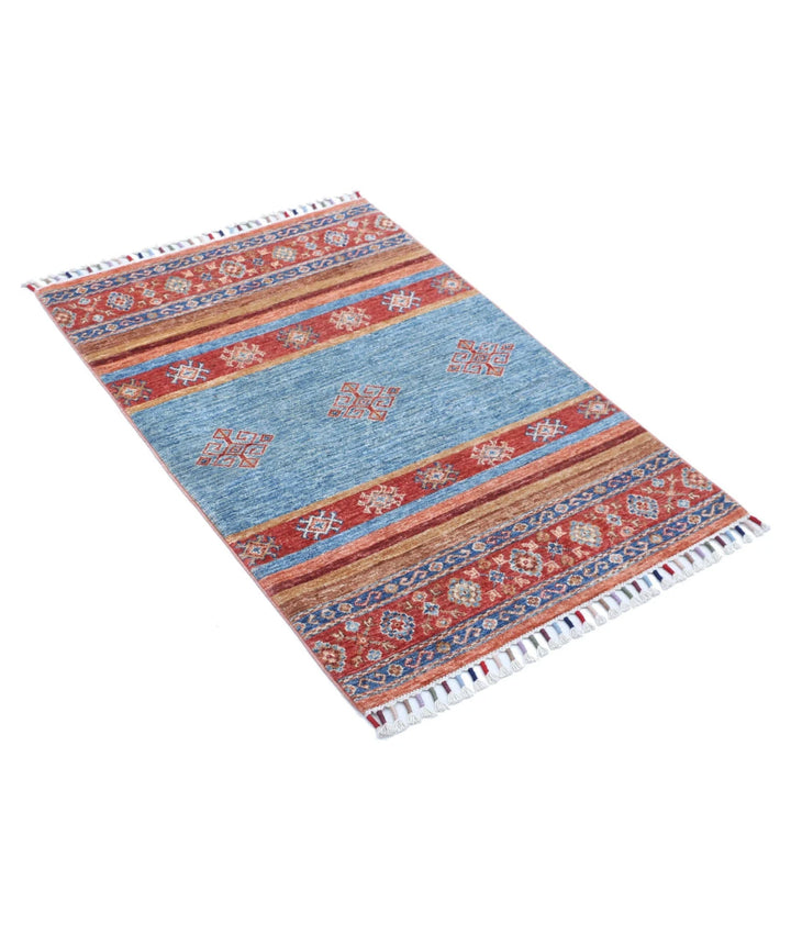 Afghan Khurjeen Rug 2' 7" x 3' 9" Hand-Knotted | No. AT83215