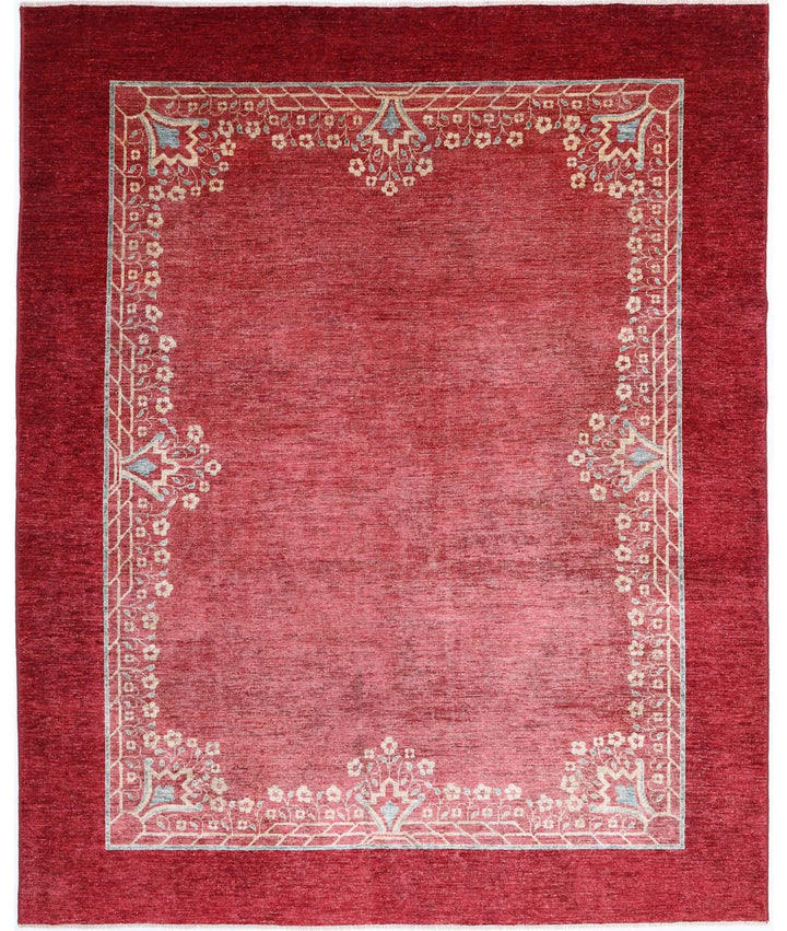 Rust Afghan Oriental Rug 8' 1" x 9' 10" Hand-Knotted | No. AT83282