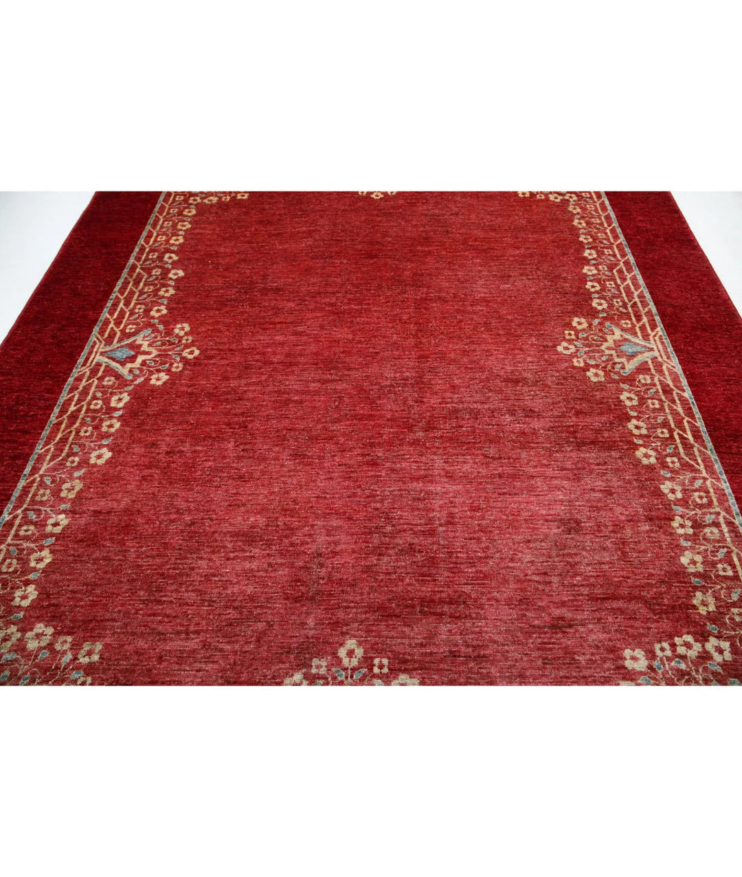 Rust Afghan Oriental Rug 8' 1" x 9' 10" Hand-Knotted | No. AT83282