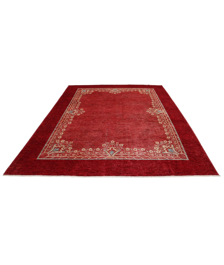 Rust Afghan Oriental Rug 8' 1" x 9' 10" Hand-Knotted | No. AT83282