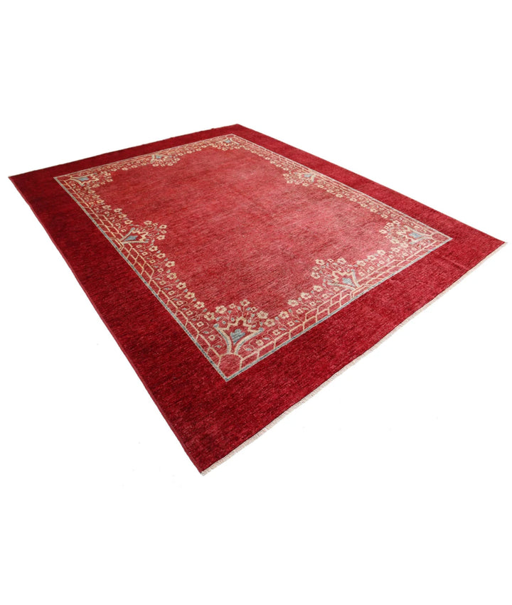 Rust Afghan Oriental Rug 8' 1" x 9' 10" Hand-Knotted | No. AT83282