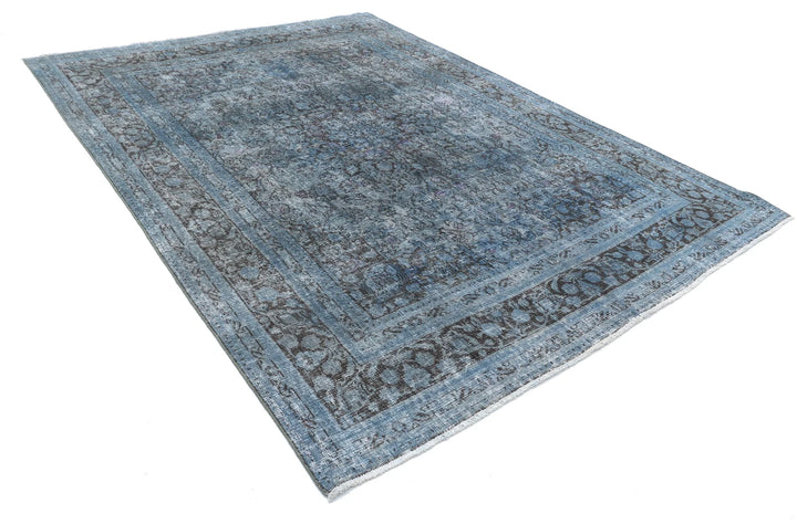 Blue Persian Overdye Rug 7' 11" x 10' 10" Hand-Knotted | No. AT83481
