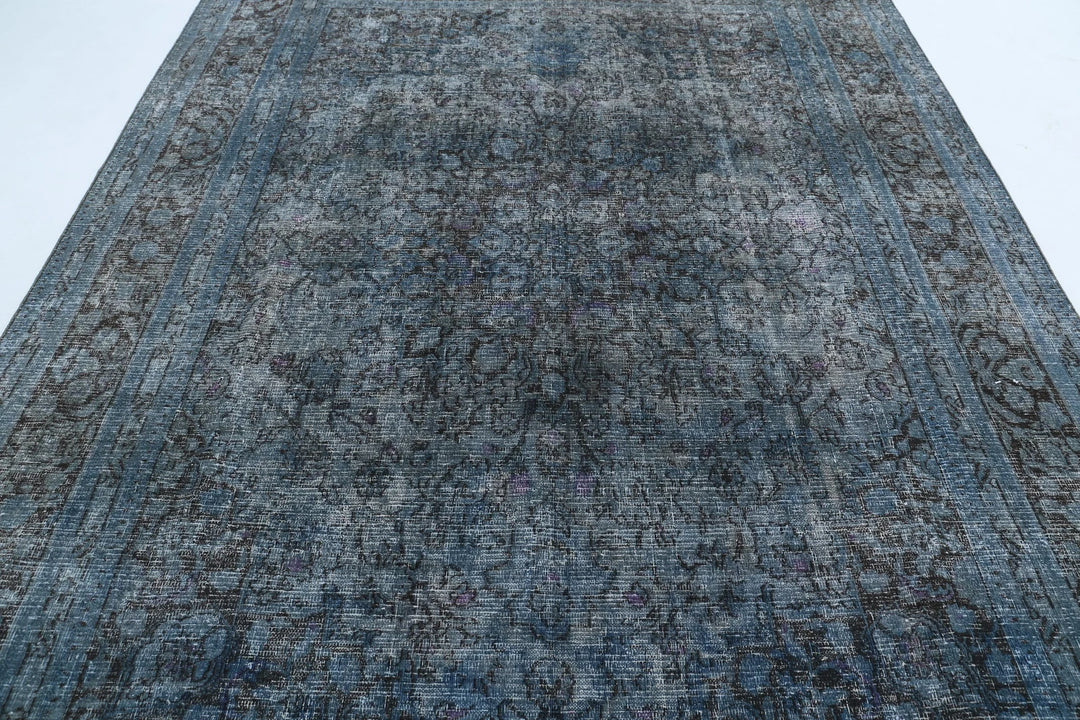 Blue Persian Overdye Rug 7' 11" x 10' 10" Hand-Knotted | No. AT83481