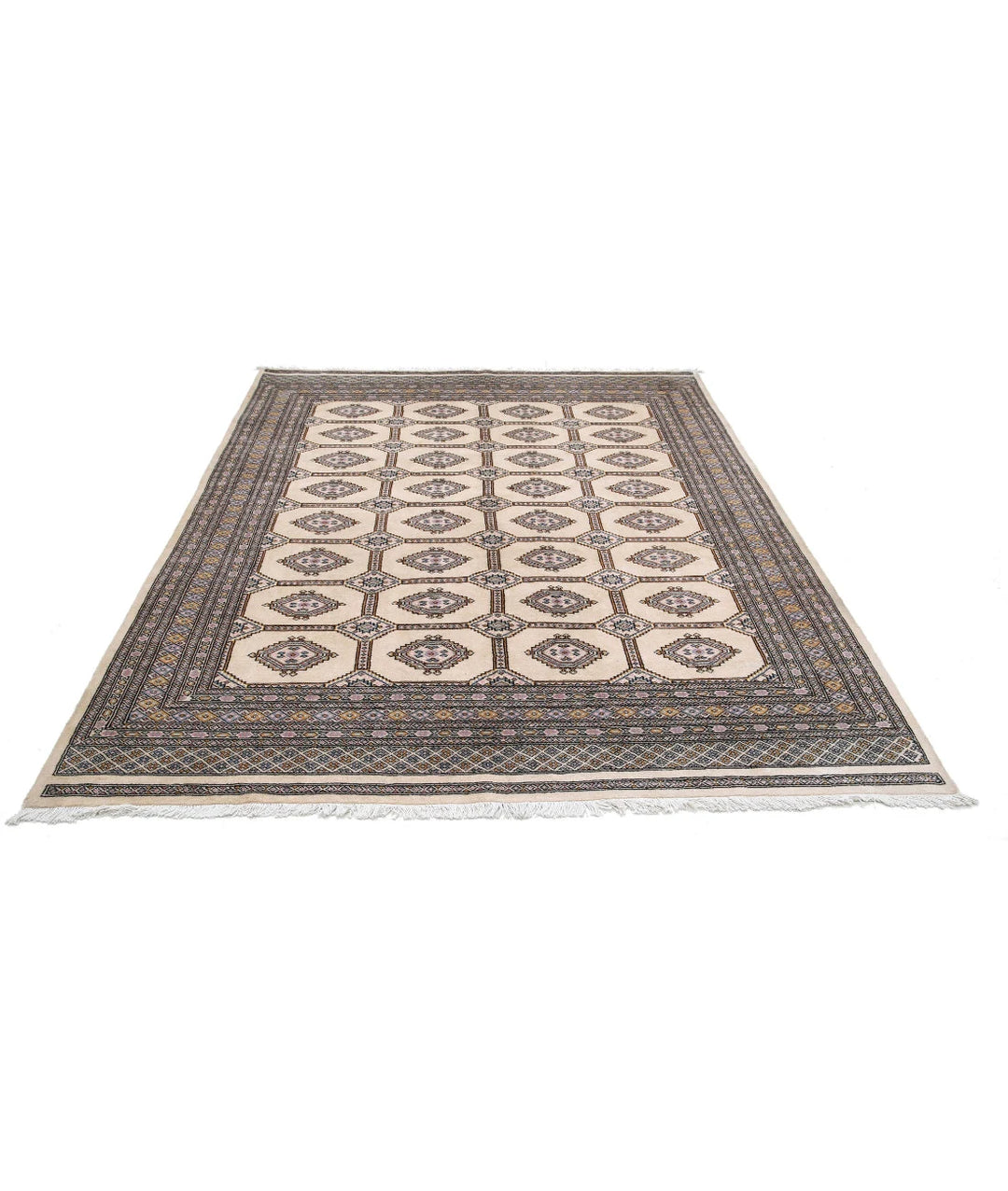 Pakistani Jaldar Rug 6' 7" x 8' 8" Hand-Knotted | No. AT83549