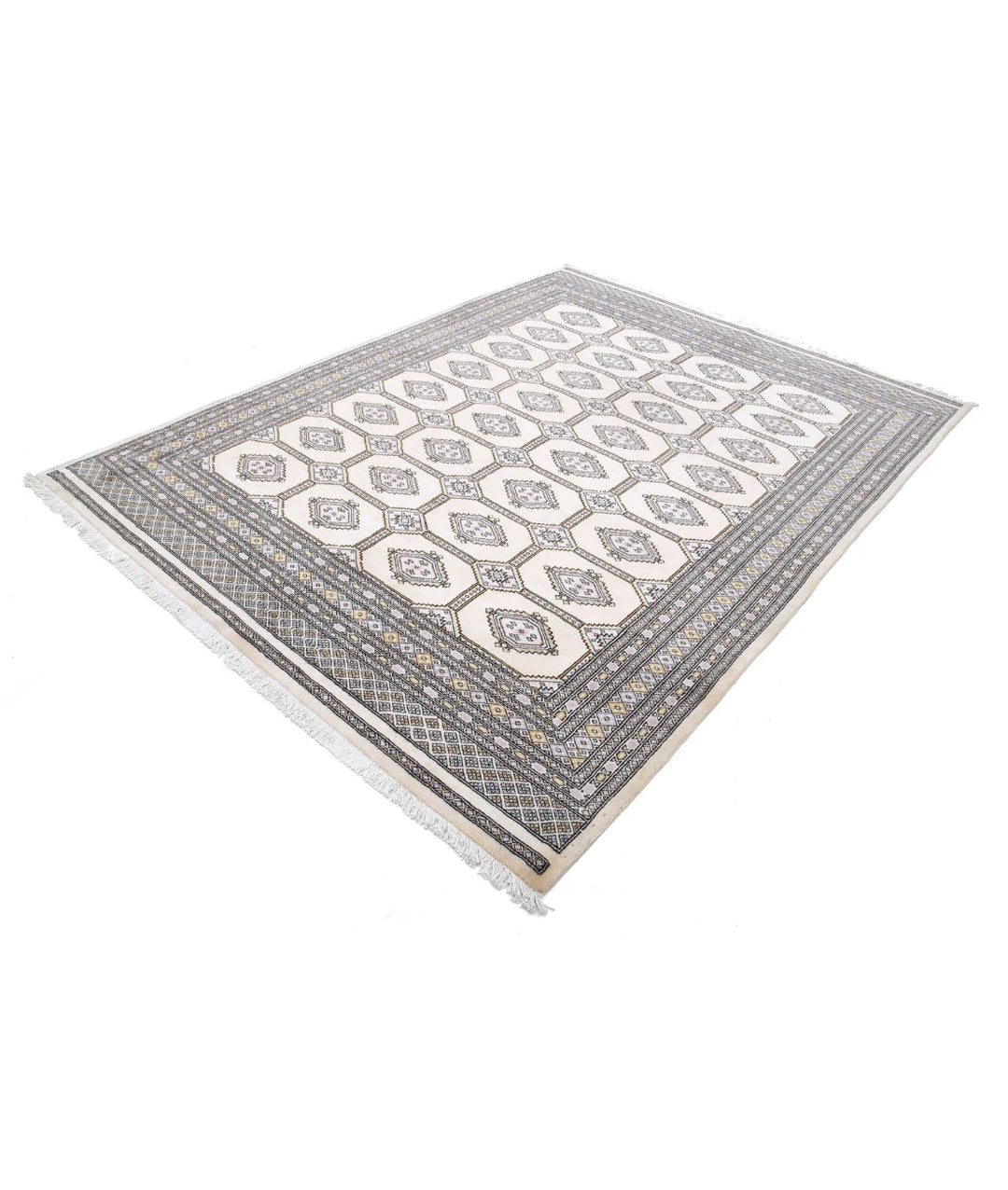 Pakistani Jaldar Rug 6' 7" x 8' 8" Hand-Knotted | No. AT83549