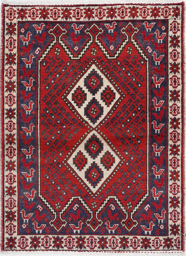 Persian Shiraz Rug 2' 9" x 3' 9" Hand-Knotted | No. AT83650