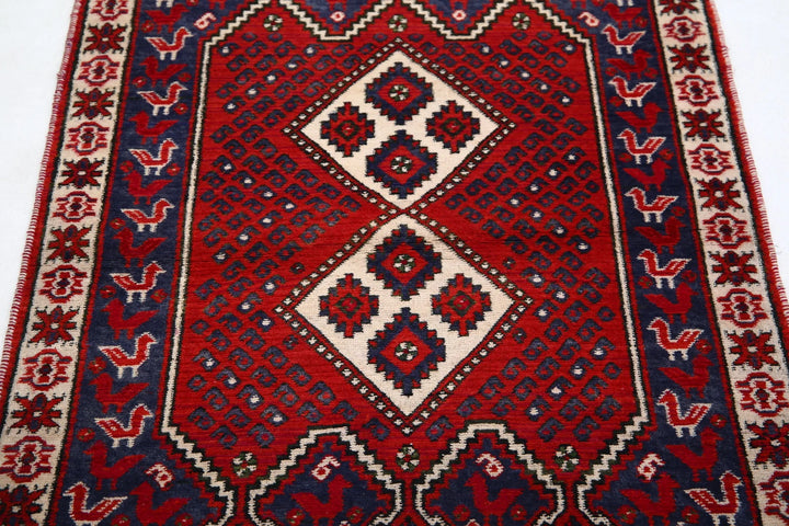 Persian Shiraz Rug 2' 9" x 3' 9" Hand-Knotted | No. AT83650