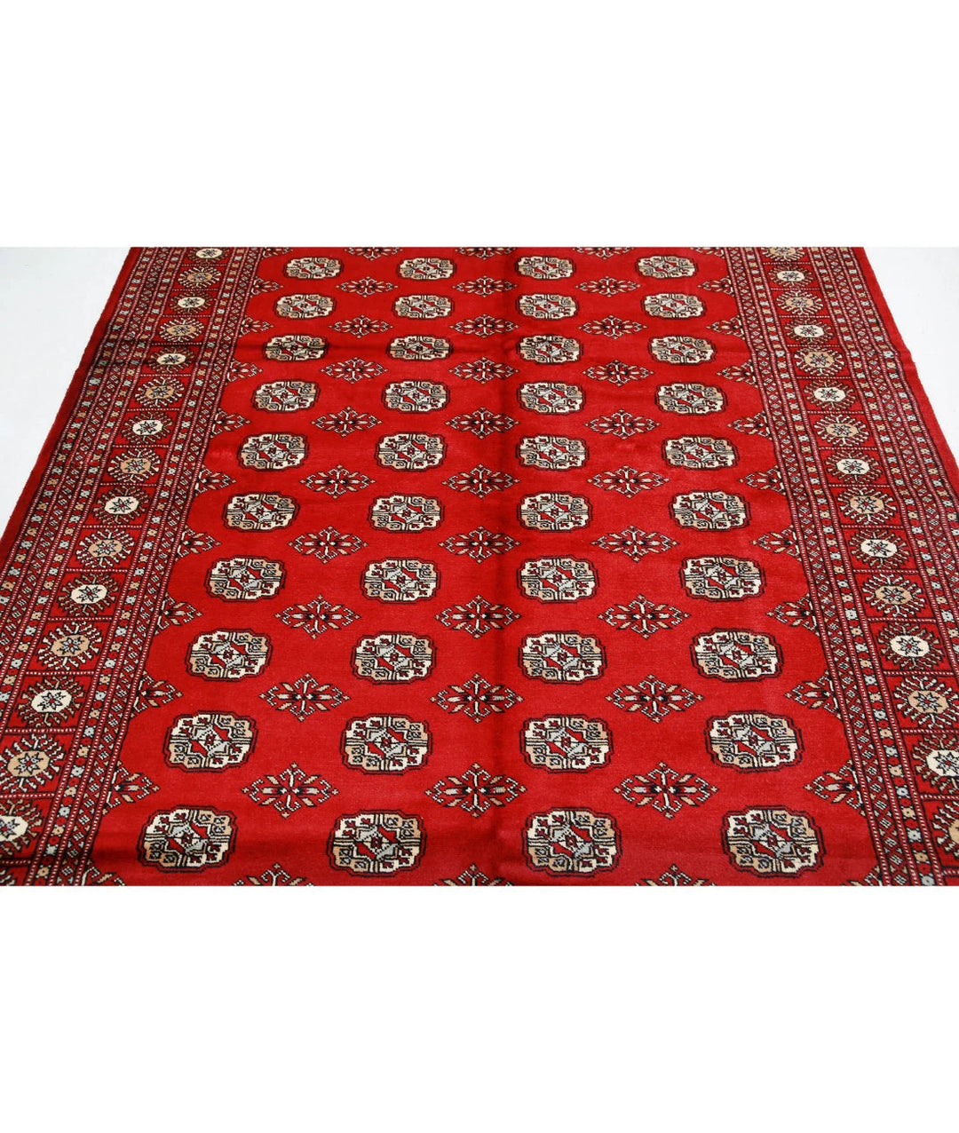 Pakistani Bokhara Rug 6' 2" x 8' 9" Hand-Knotted | No. AT83675