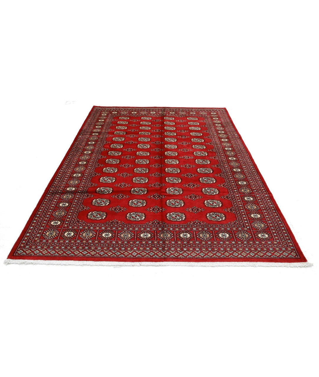 Pakistani Bokhara Rug 6' 2" x 8' 9" Hand-Knotted | No. AT83675