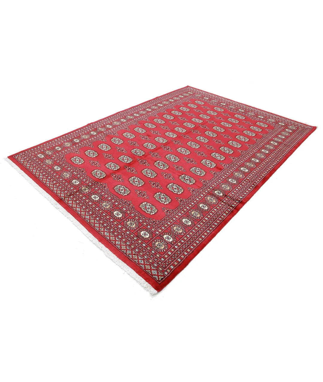 Pakistani Bokhara Rug 6' 2" x 8' 9" Hand-Knotted | No. AT83675