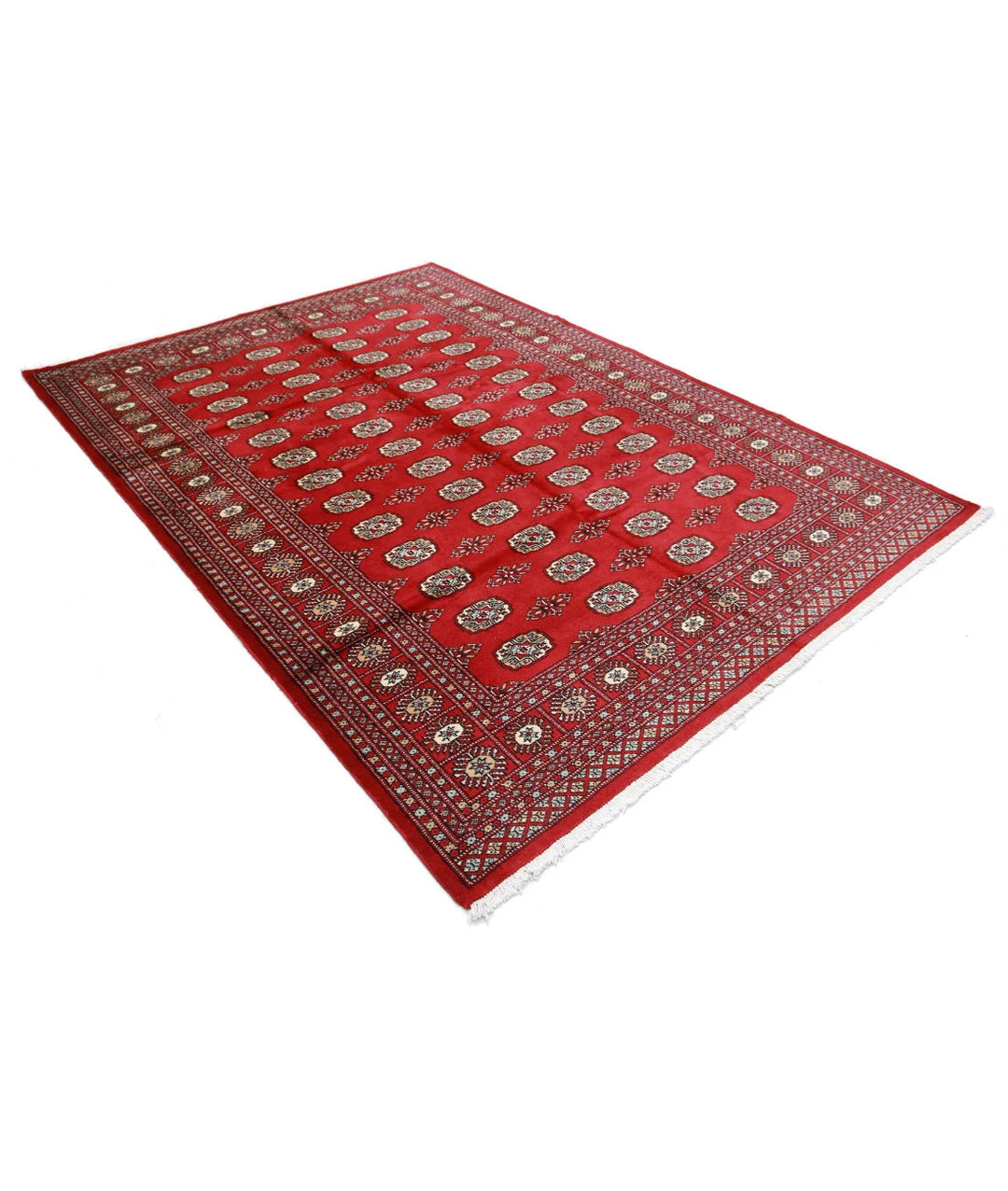 Pakistani Bokhara Rug 6' 2" x 8' 9" Hand-Knotted | No. AT83675