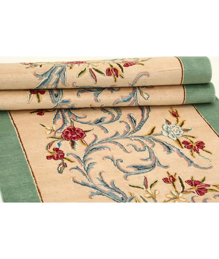 Beige Persian Kerman Rug 3' 3" x 14' 2" Hand-Knotted | No. AT83719