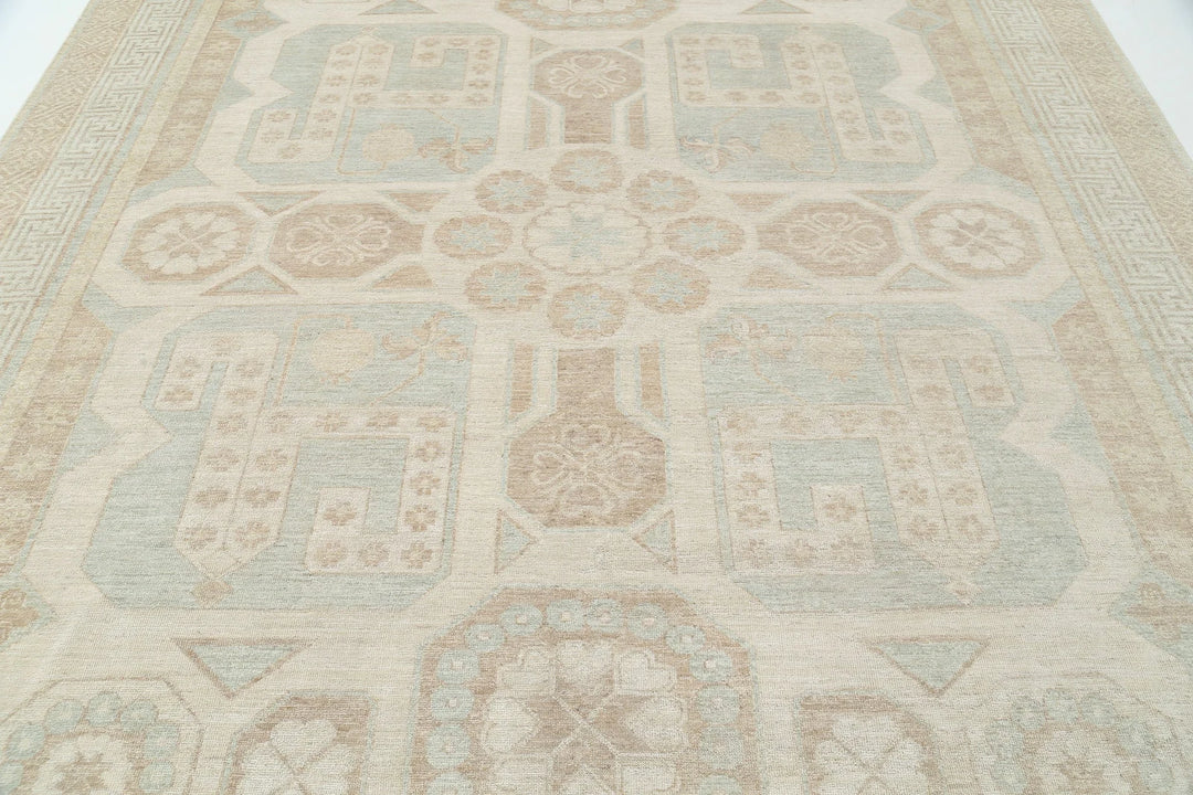 Afghan Khotan Rug 9' 1" x 10' 11" Hand-Knotted | No. AT83731