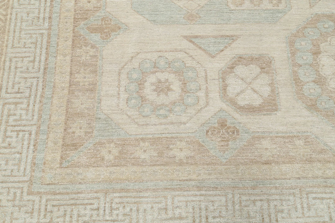 Afghan Khotan Rug 9' 1" x 10' 11" Hand-Knotted | No. AT83731
