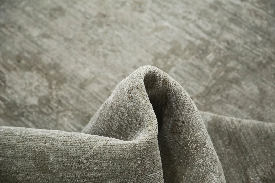 Grey Afghan Overdye Rug 5' 4" x 5' 6" Hand-Knotted | No. AT83777