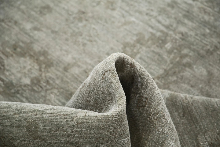 Grey Afghan Overdye Rug 5' 4" x 5' 6" Hand-Knotted | No. AT83777