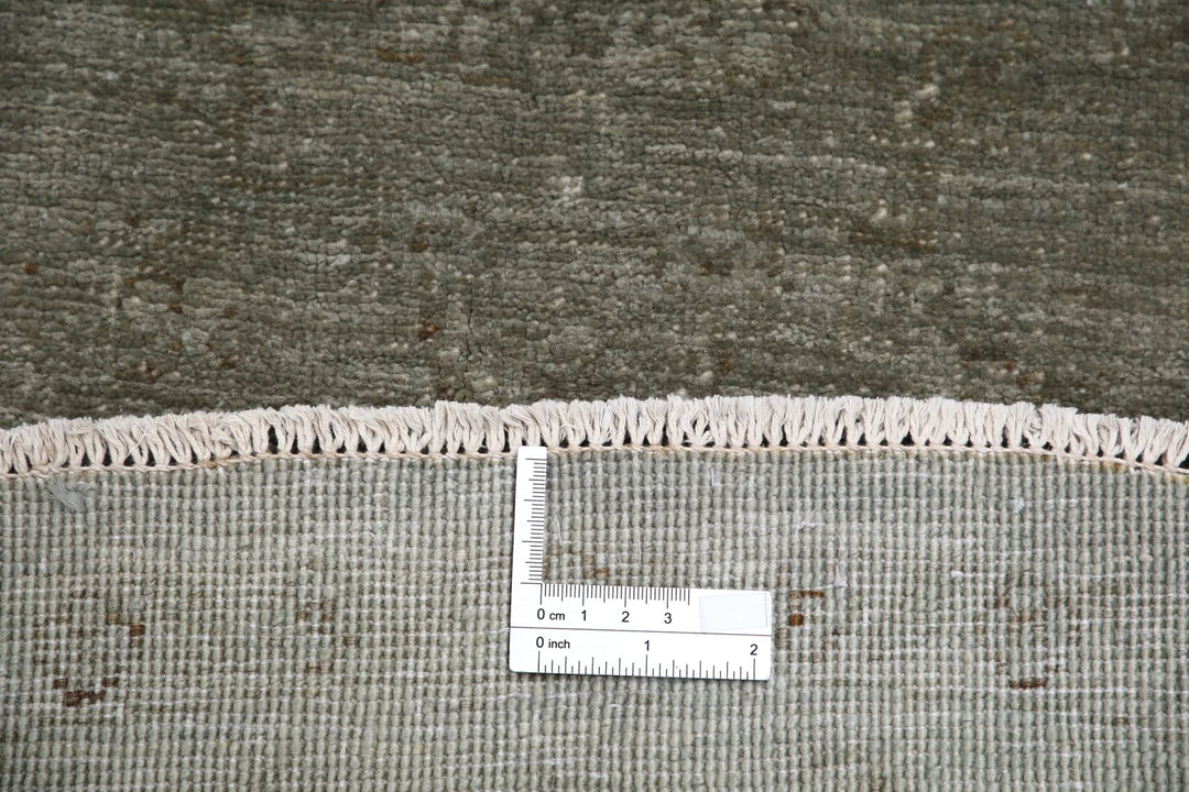 Grey Afghan Overdye Rug 5' 4" x 5' 6" Hand-Knotted | No. AT83777