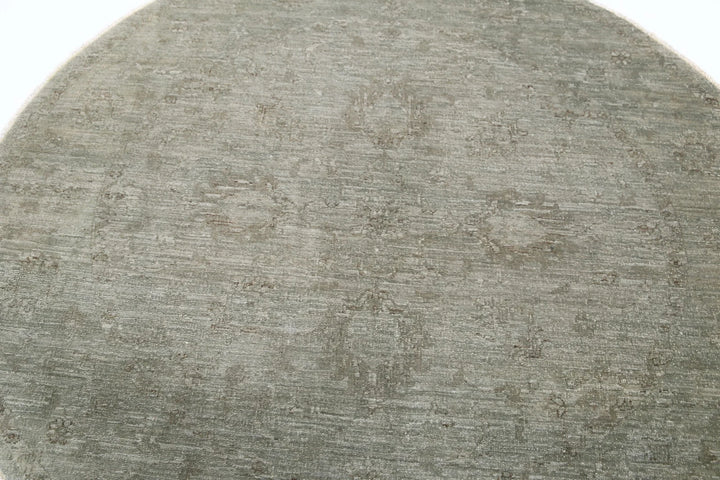 Grey Afghan Overdye Rug 5' 4" x 5' 6" Hand-Knotted | No. AT83777