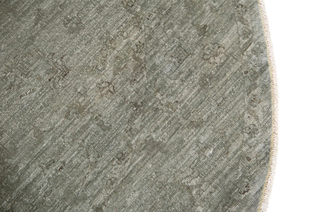 Grey Afghan Overdye Rug 5' 4" x 5' 6" Hand-Knotted | No. AT83777
