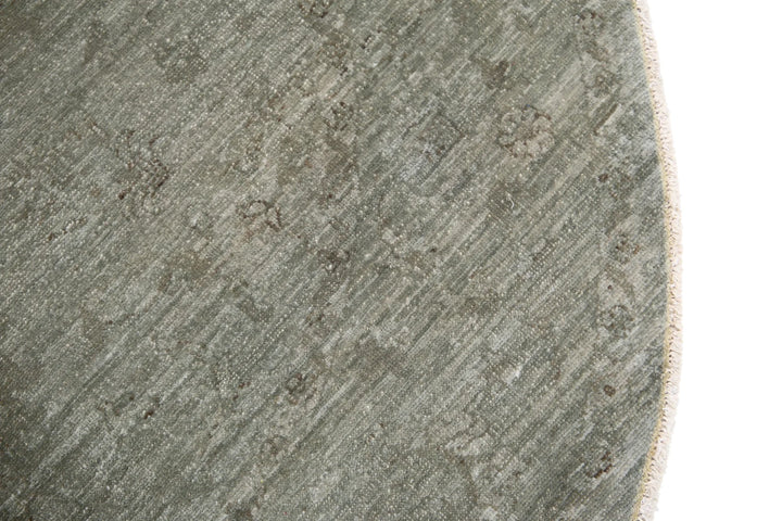 Grey Afghan Overdye Rug 5' 4" x 5' 6" Hand-Knotted | No. AT83777