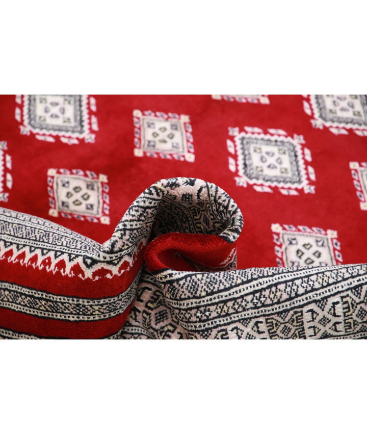 Red Pakistani Bokhara Rug 6' 5" x 9' 9" Hand-Knotted | No. AT83823
