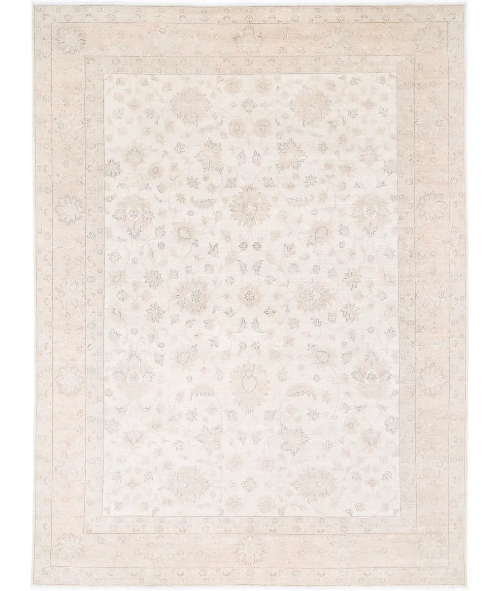 Ivory Afghan Serenity Rug 8' 7" x 11' 9" Hand-Knotted | No. AT83888
