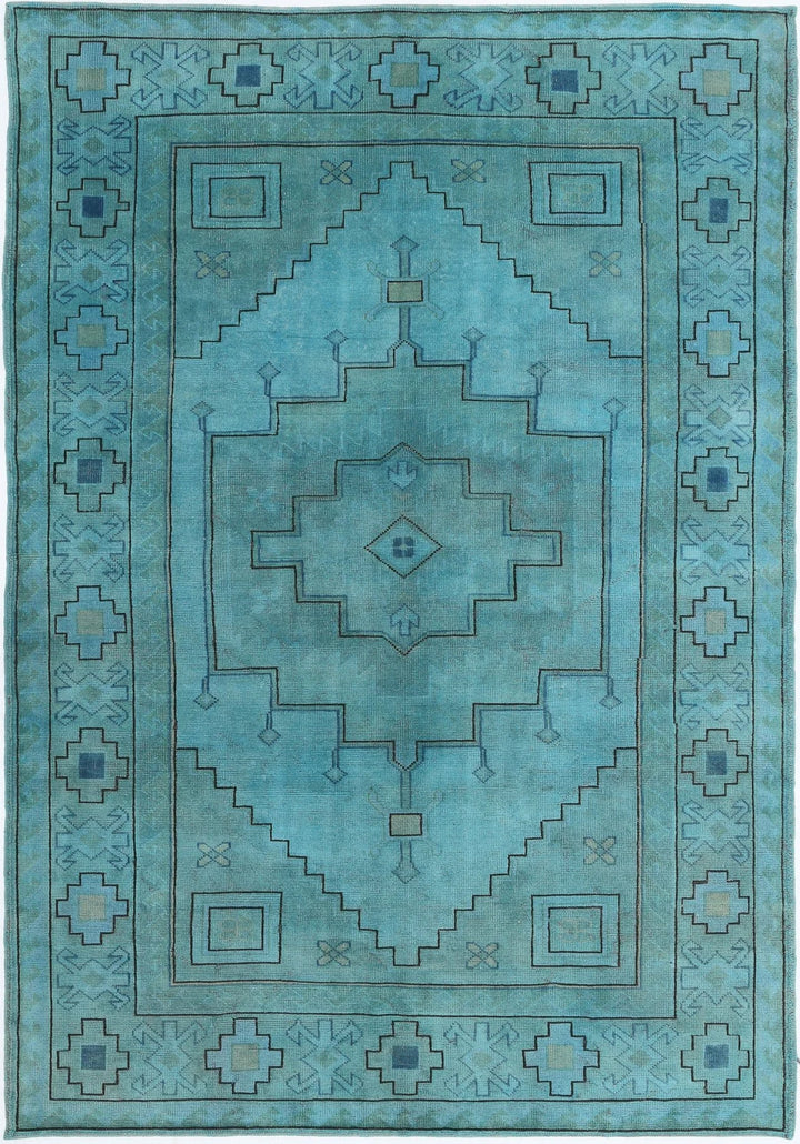 Turkish Overdye Rug 6' 3" x 9' 1" Hand-Knotted | No. AT83924