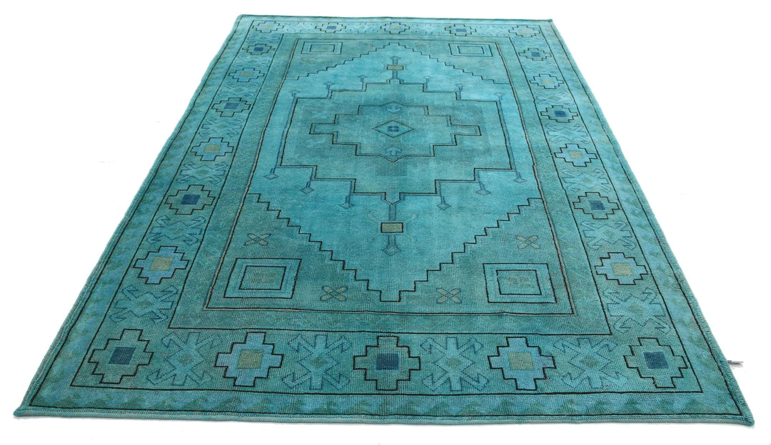 Turkish Overdye Rug 6' 3" x 9' 1" Hand-Knotted | No. AT83924