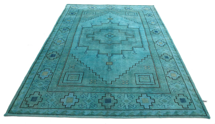 Turkish Overdye Rug 6' 3" x 9' 1" Hand-Knotted | No. AT83924