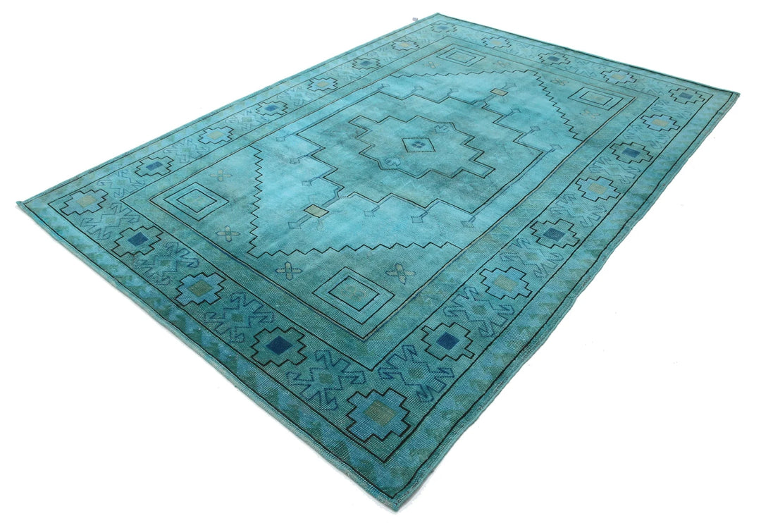 Turkish Overdye Rug 6' 3" x 9' 1" Hand-Knotted | No. AT83924