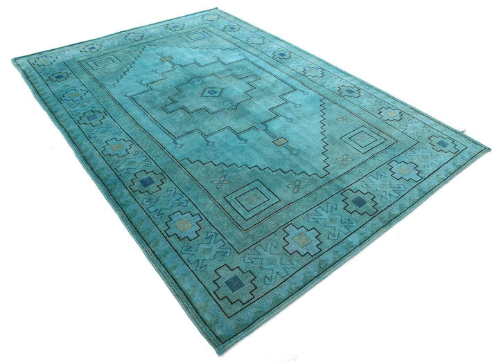 Turkish Overdye Rug 6' 3" x 9' 1" Hand-Knotted | No. AT83924