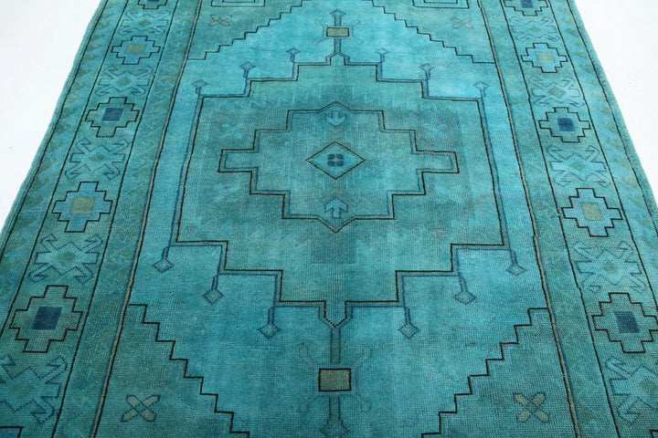 Turkish Overdye Rug 6' 3" x 9' 1" Hand-Knotted | No. AT83924