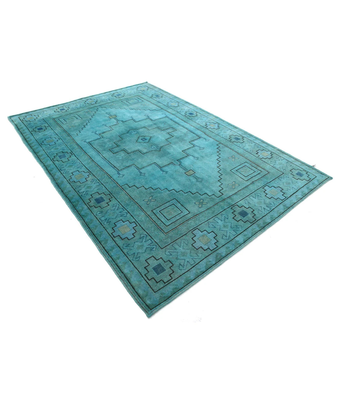 Turkish Overdye Rug 6' 3" x 9' 1" Hand-Knotted | No. AT83924