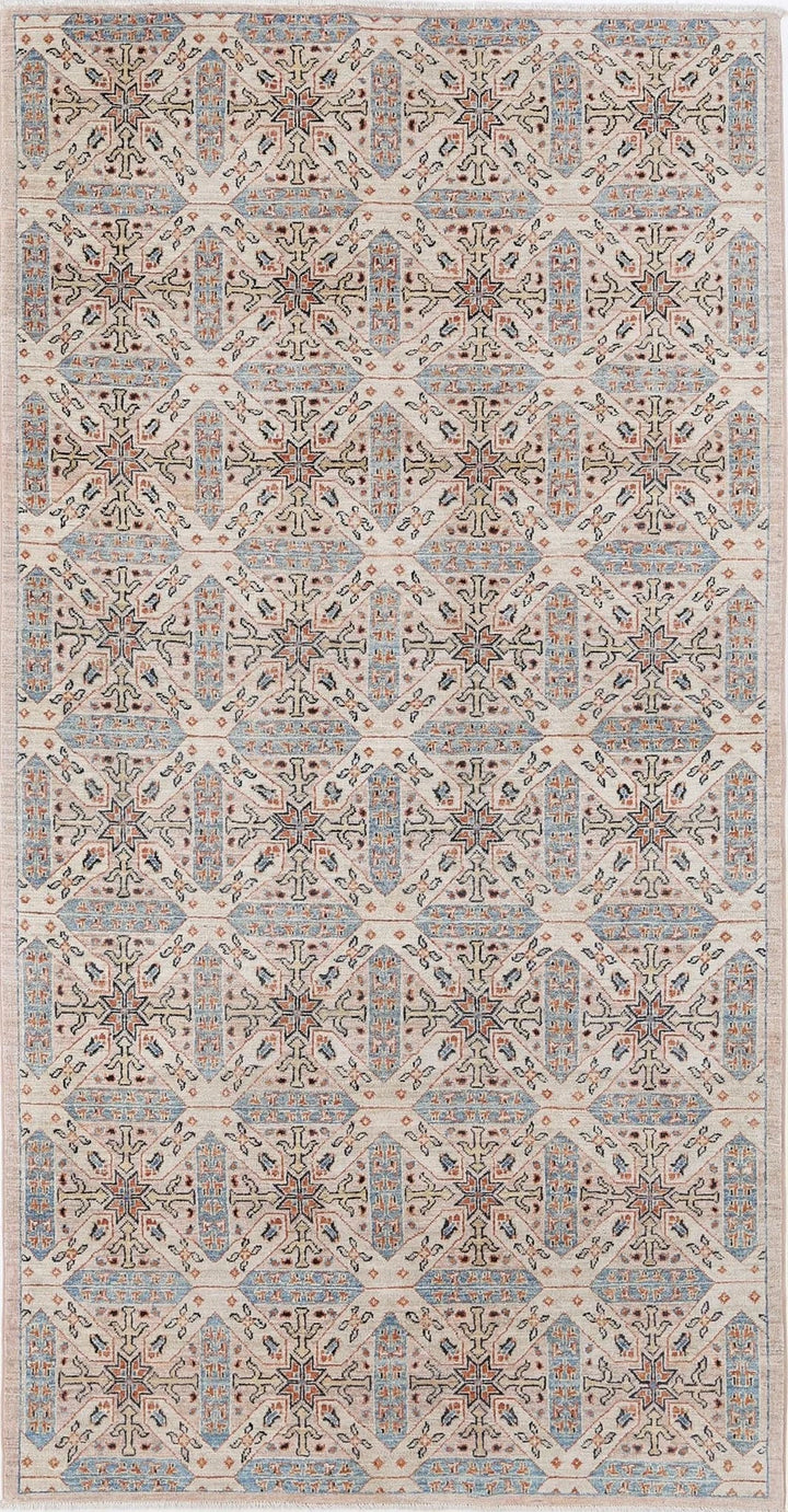 Afghan Oriental Rug 4' 10" x 9' 4" Hand-Knotted | No. AT84107