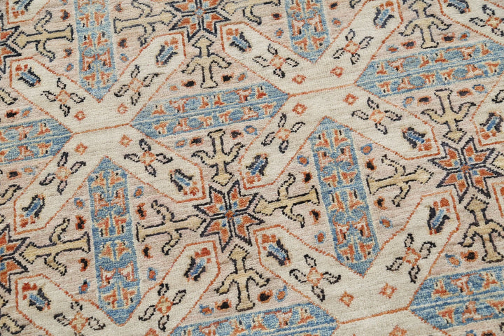 Afghan Oriental Rug 4' 10" x 9' 4" Hand-Knotted | No. AT84107