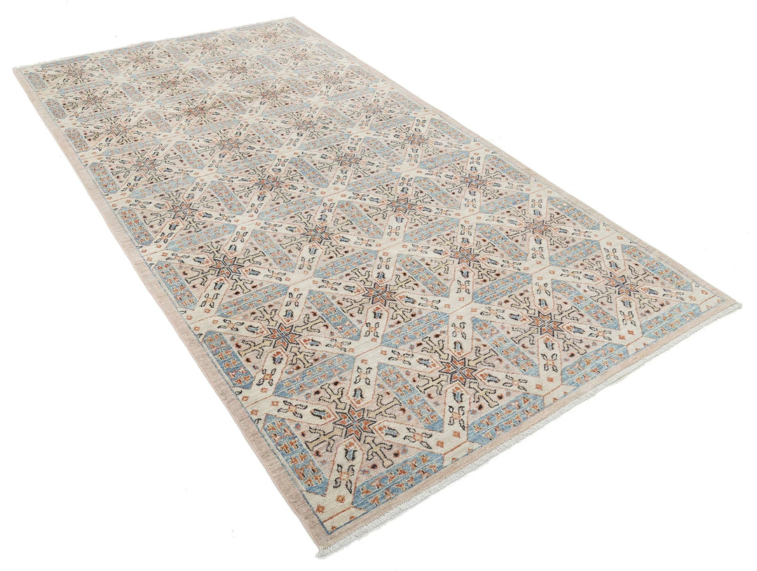 Afghan Oriental Rug 4' 10" x 9' 4" Hand-Knotted | No. AT84107