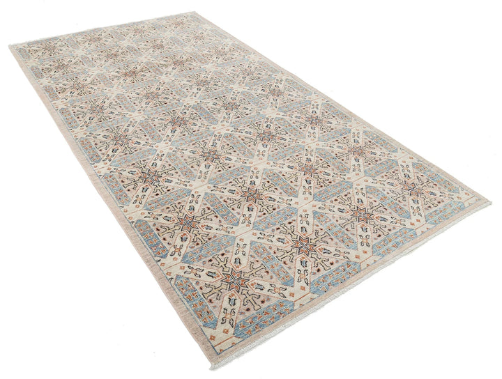 Afghan Oriental Rug 4' 10" x 9' 4" Hand-Knotted | No. AT84107