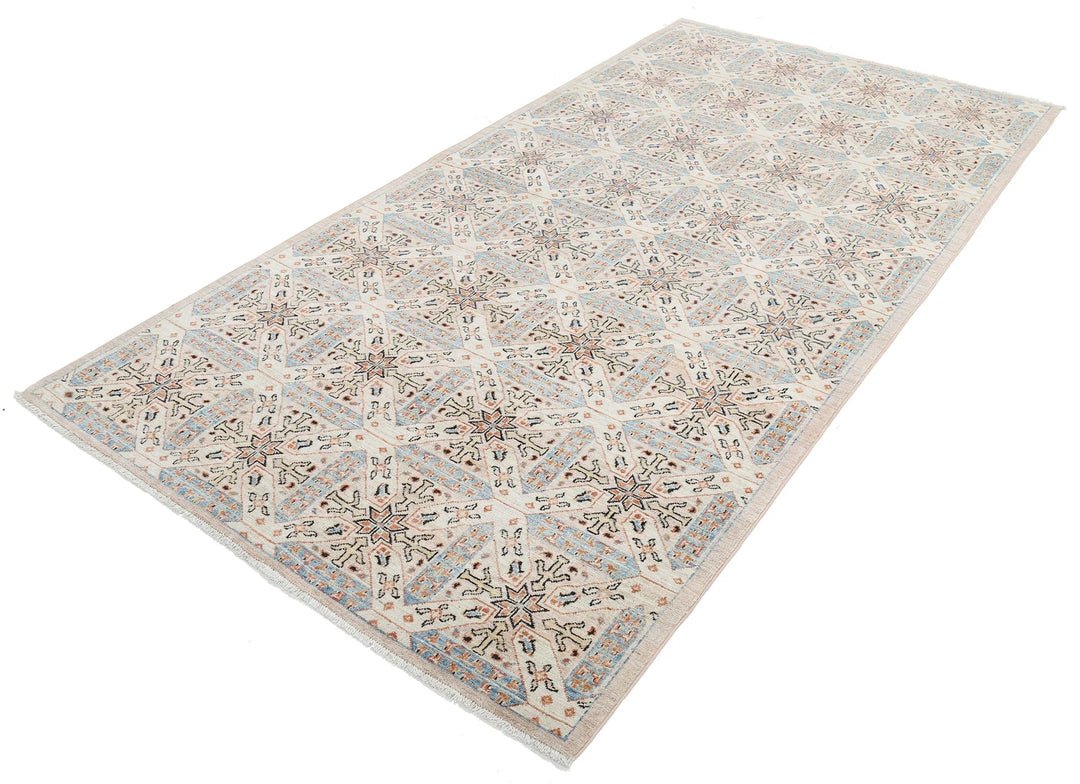 Afghan Oriental Rug 4' 10" x 9' 4" Hand-Knotted | No. AT84107