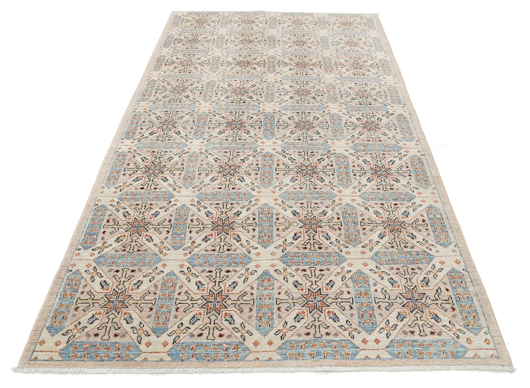 Afghan Oriental Rug 4' 10" x 9' 4" Hand-Knotted | No. AT84107