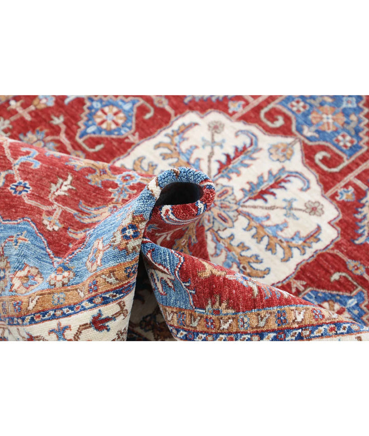 Afghan Heriz Rug 4' 9" x 6' 5" Hand-Knotted | No. AT84137