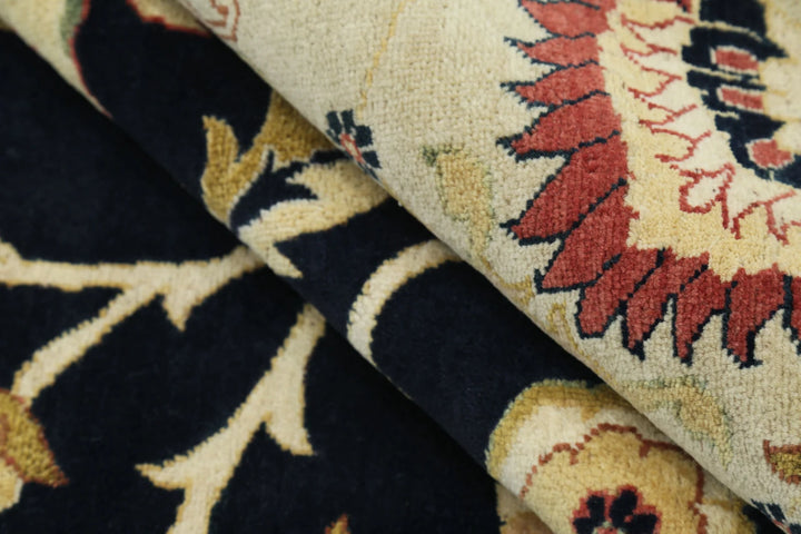 Blue Ivory Indian Ziegler Rug 11' 9" x 17' 8" Hand-Knotted | No. AT84180