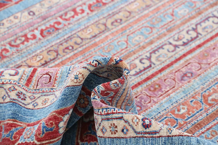 Blue Afghan Oriental Rug 5' 0" x 5' 9" Hand-Knotted | No. AT84254