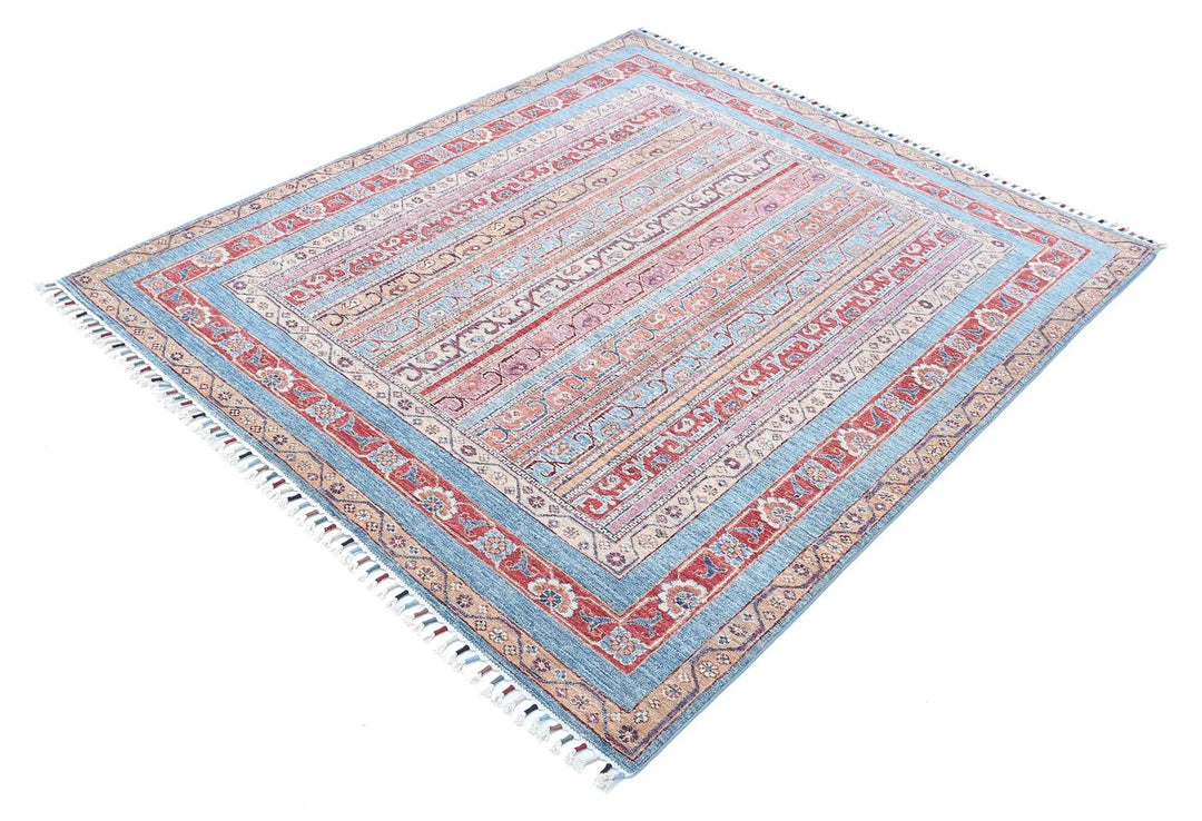 Blue Afghan Oriental Rug 5' 0" x 5' 9" Hand-Knotted | No. AT84254