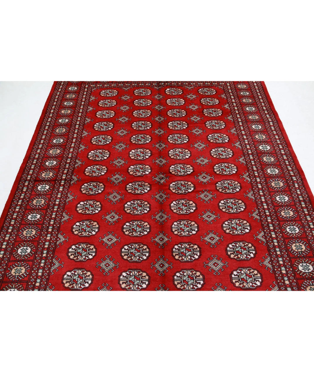 Pakistani Bokhara Rug 6' 2" x 9' 2" Hand-Knotted | No. AT84332