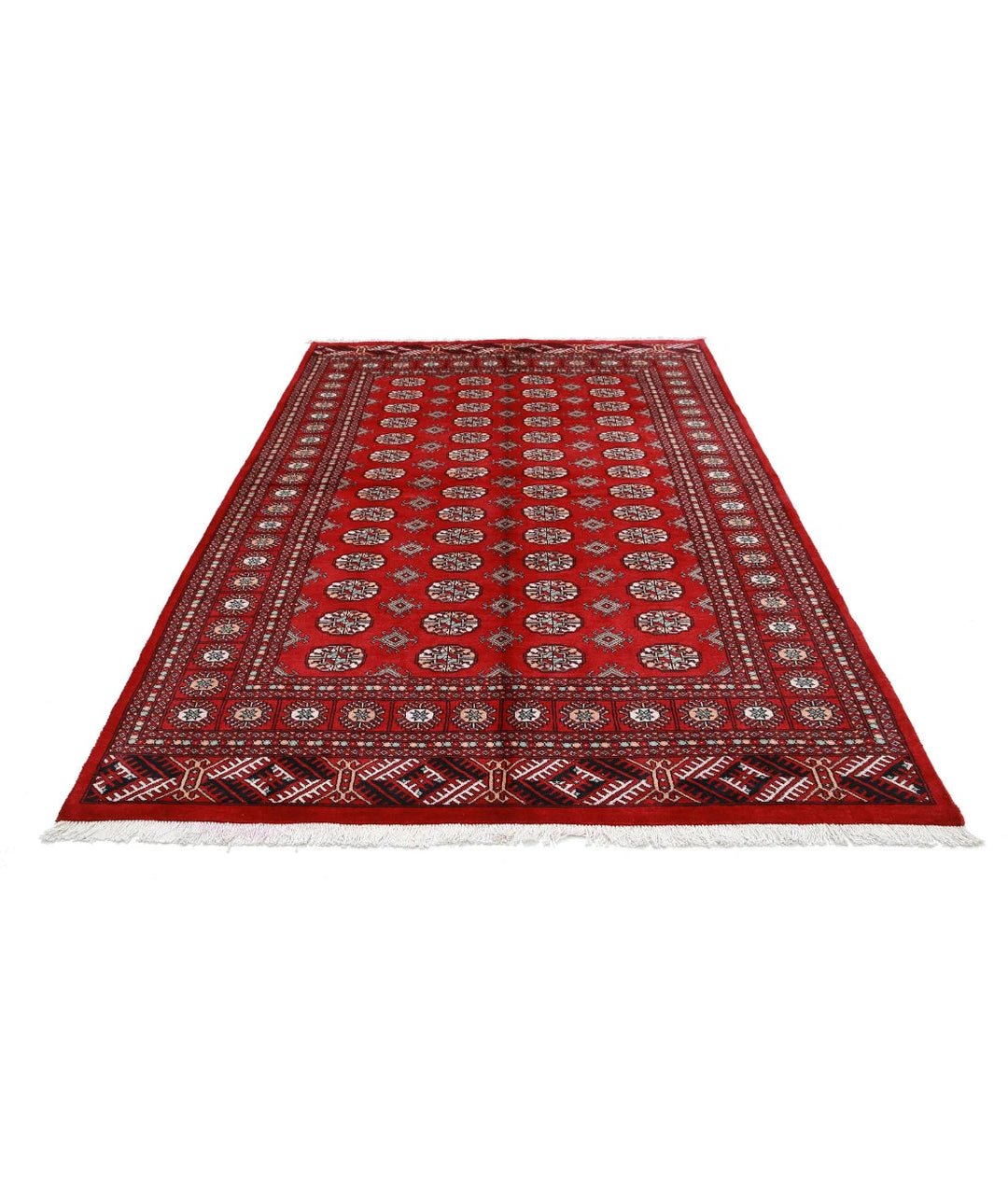 Pakistani Bokhara Rug 6' 2" x 9' 2" Hand-Knotted | No. AT84332