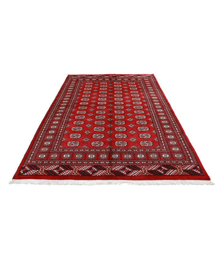 Pakistani Bokhara Rug 6' 2" x 9' 2" Hand-Knotted | No. AT84332