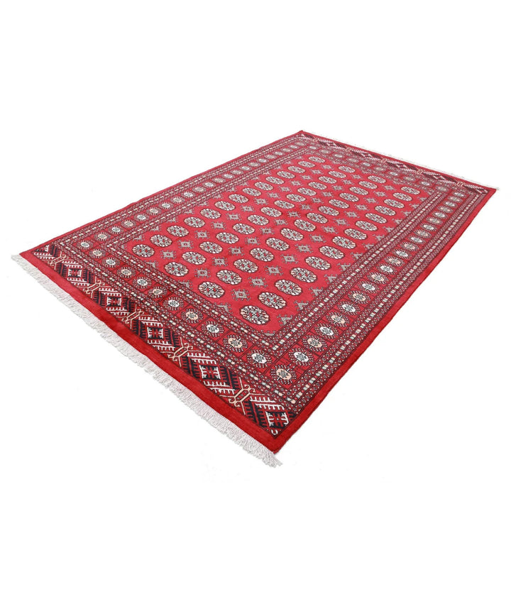 Pakistani Bokhara Rug 6' 2" x 9' 2" Hand-Knotted | No. AT84332
